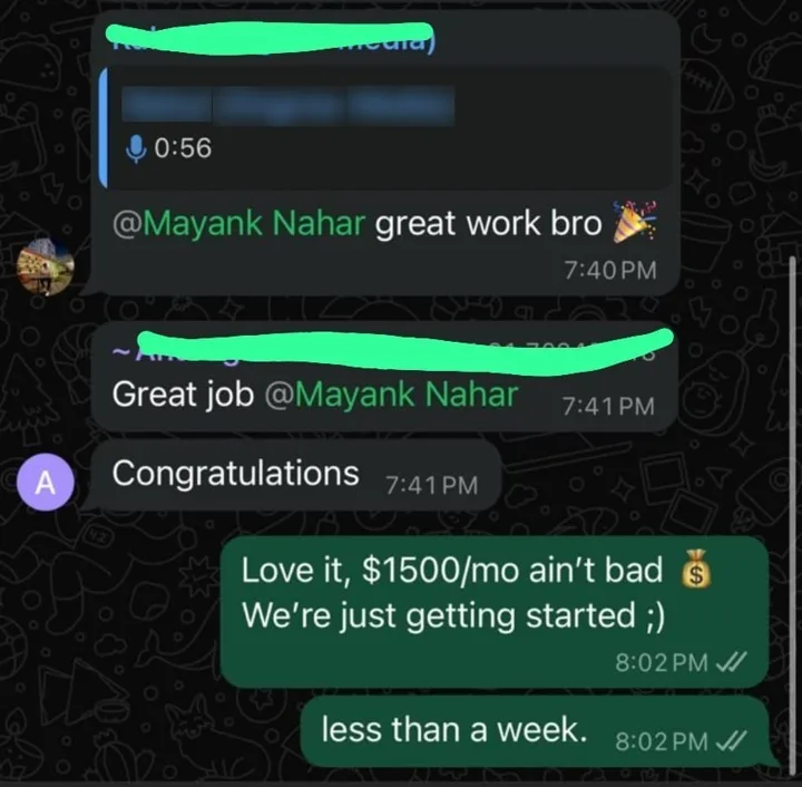Chat: first close at 1,500 dollars a month in less than a week